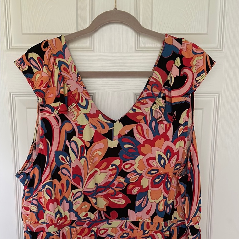 IMAN Floral Sleeveless Maxi Dress - Multicolor NWT 3X - Picture 3 of 8